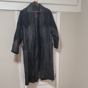 Chic Black Coat with Paisley Detail